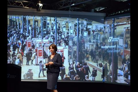 FS President Gioia Ghezzi launches the group business plan presentation at Roma Tiburtina on September 28.